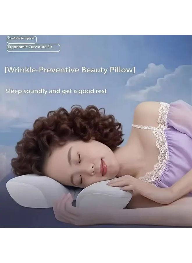 Pink Memory Foam Pillow Butterfly Design Neck Support Side Sleeping No Pressure - Image 4